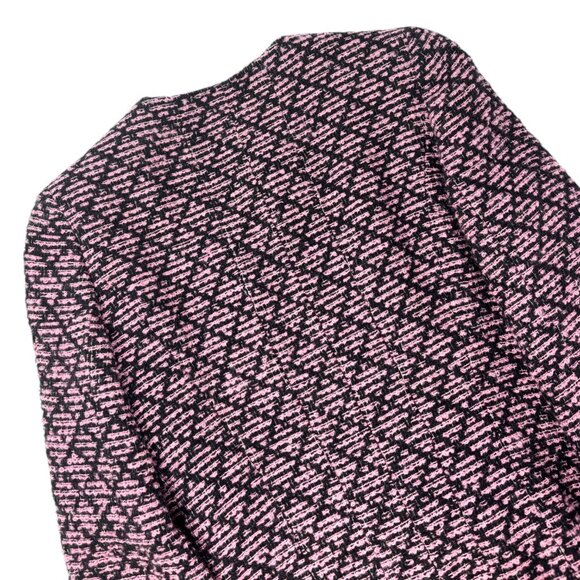 CHANEL Vintage 95A CC Logo Tweed Jacket #38 Pink Black Button Cotton [105548] - Picture 6 of 14
